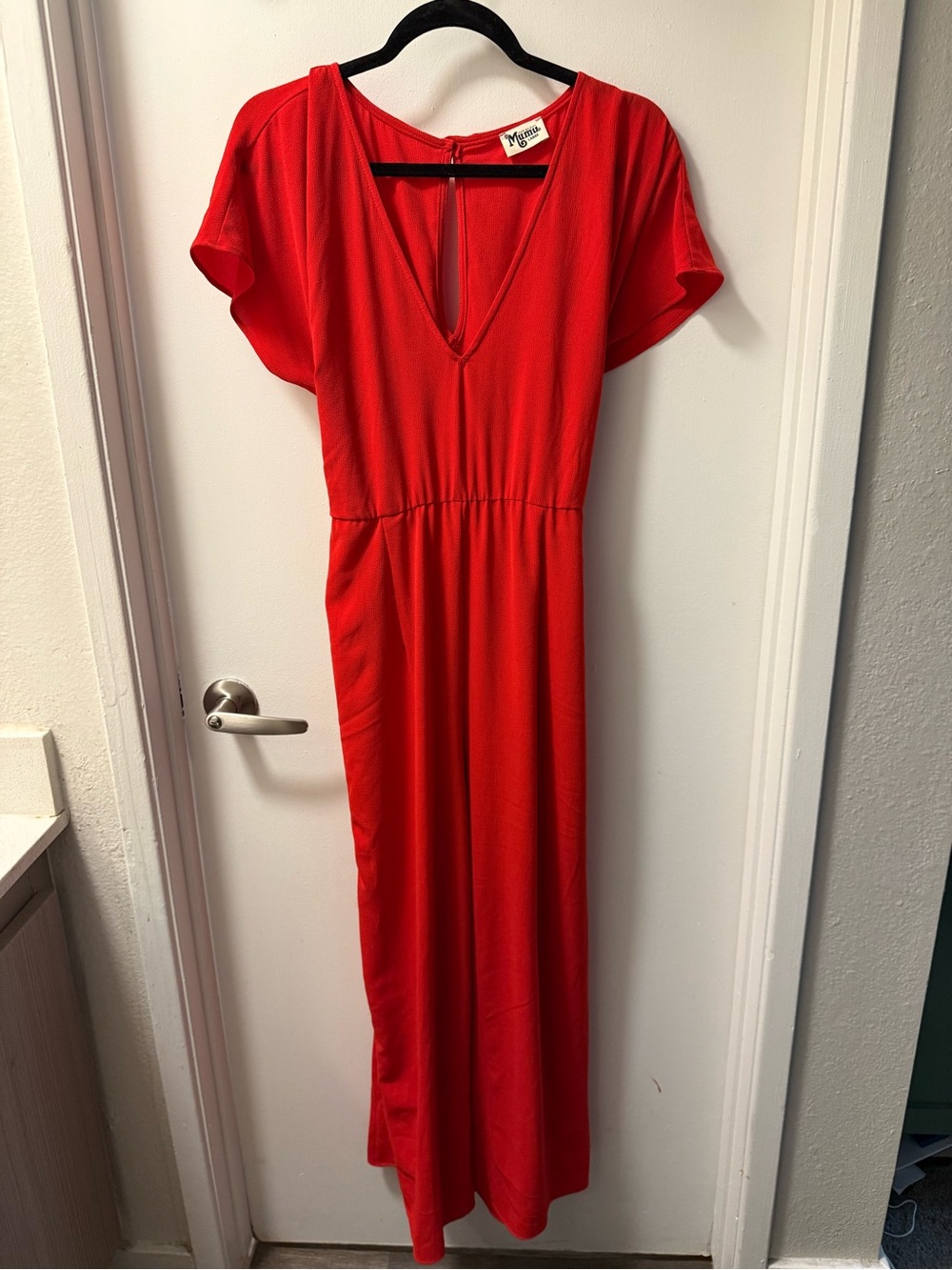 Red V-Neck jumpsuit
